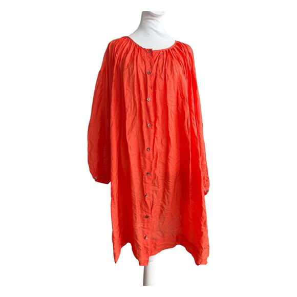 Jim Thompson Coral Kaftan Midi Dress Beach Cover Up Size XXL - Picture 1 of 12